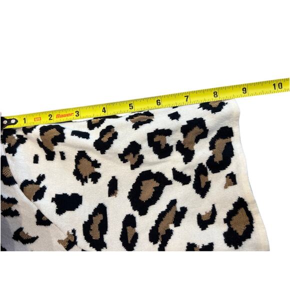 Anthropologie Field & Flower Leopard‎ Print Top Women's Large Short Sleeve Shirt - Picture 5 of 5